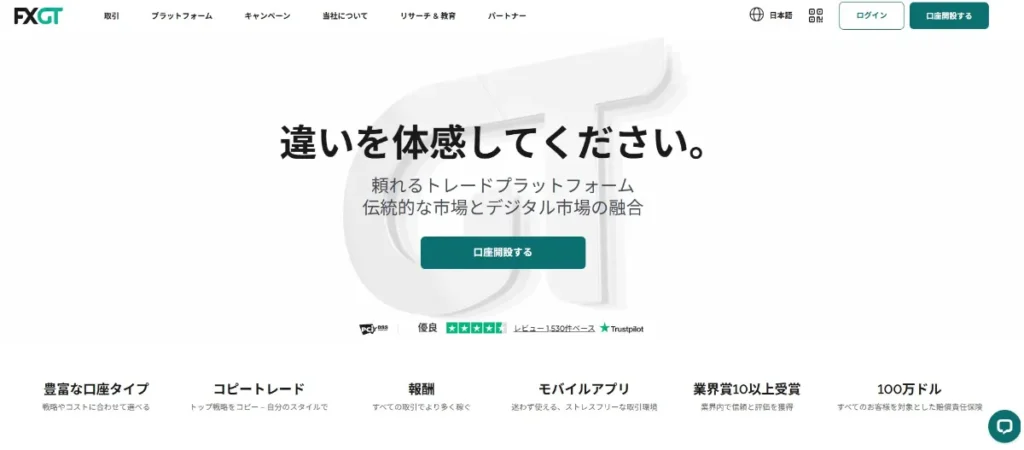 海外FXの口座開設ボーナスおすすめ比較ランキング11位はFXGT